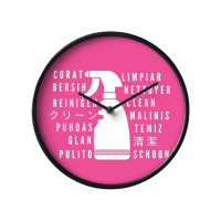 Clean In Every Language Savvy Cleaner Funny Cleaning Gifts Clock