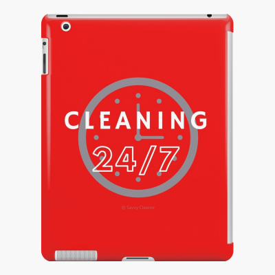 Cleaning 24-7, Savvy Cleaner Funnny Cleaning Gifts, Cleaning Ipad Case