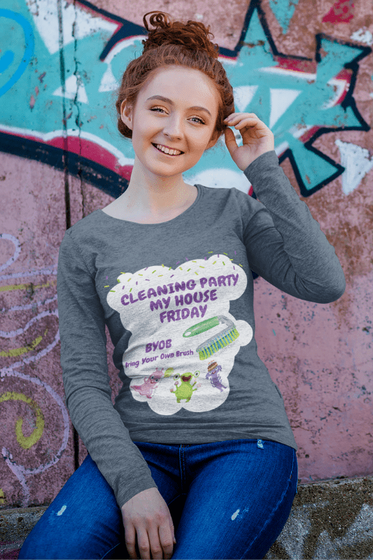Cleaning Party, Savvy Cleaner Funny Cleaning Shirts, Long Sleeve Shirt