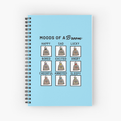 Moods of a Broom, Savvy Cleaner Funny Cleaning Gifts, Cleaning Spiral Notebook