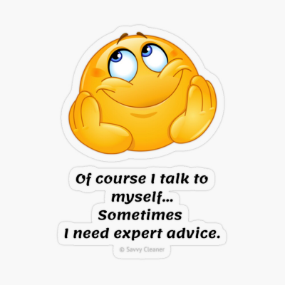 Of Course I Talk To Myself, Savvy Cleaner Funny Cleaning Gifts, Cleaning Sticker