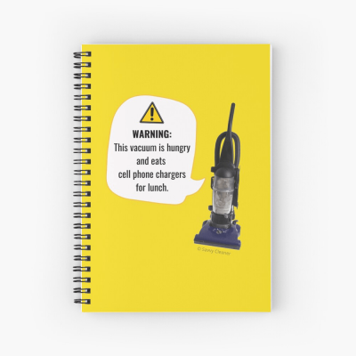 This Vacuum is Hungry, Savvy Cleaner Funny Cleaning Gifts, Cleaning Spiral Notebook