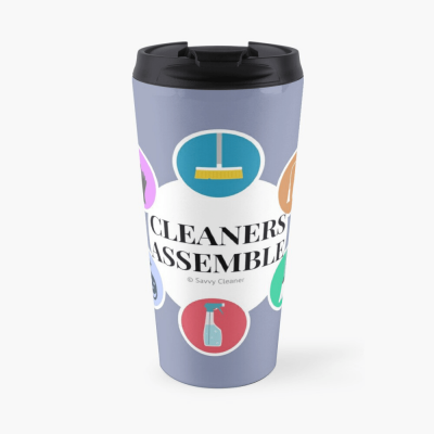 Cleaners Assemble, Savvy Cleaner Funny Cleaning Gifts, Cleaning travel Mug