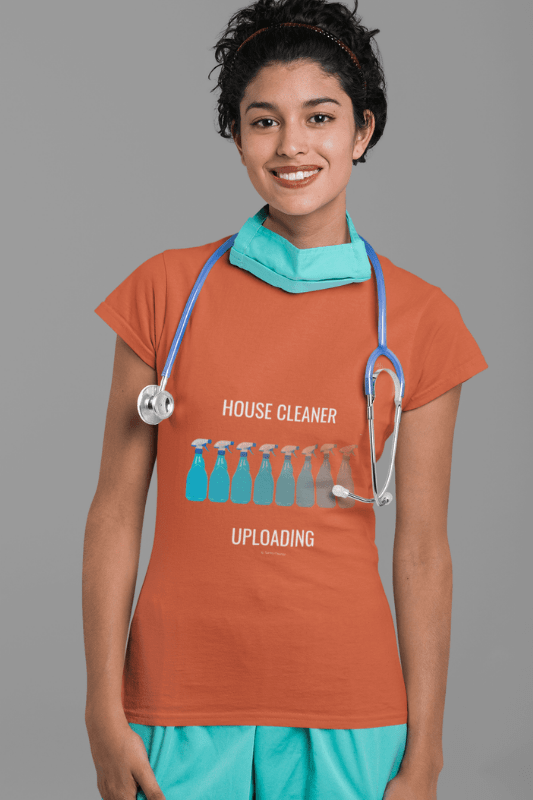 House Cleaner Uploading, Savvy Cleaner Funny Cleaning Shirts, Women's Premium Tee