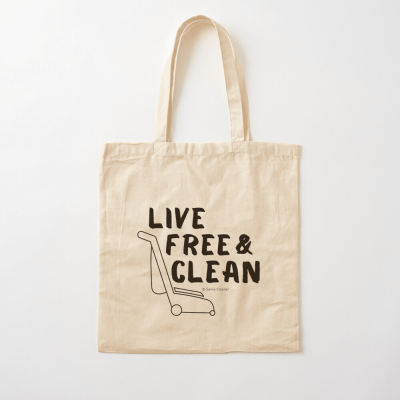 Live Free and Clean, Savvy Cleaner Funny Cleaning Gifts, Cleaning Cotton Tote Bag
