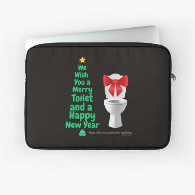Merry Toilet, Savvy Cleaner Funny Cleaning Gifts, Cleaning Laptop Sleeve