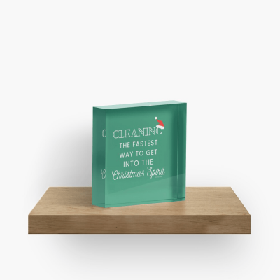 Christmas Spirit, Savvy Cleaner Funny Cleaning Gifts, Cleaning Collectible Cube