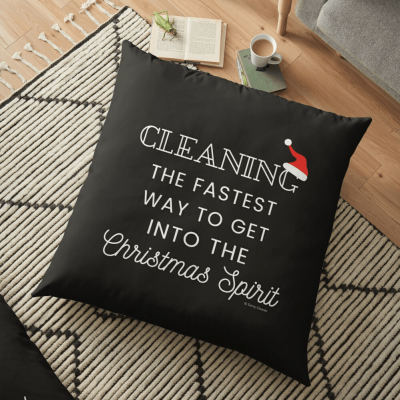 Christmas Spirit, Savvy Cleaner Funny Cleaning Gifts, Cleaning Floor Pillow