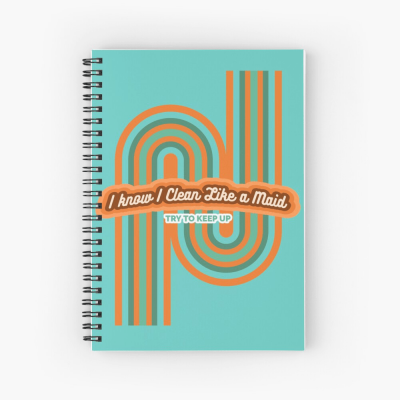 Clean Like a Maid, Savvy Cleaner, Funny Cleaning Gifts, Cleaning Spiral Notepad