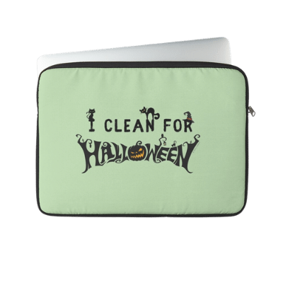 Clean for Halloween Savvy Cleaner Funny Cleaning Gifts Laptop Sleeve