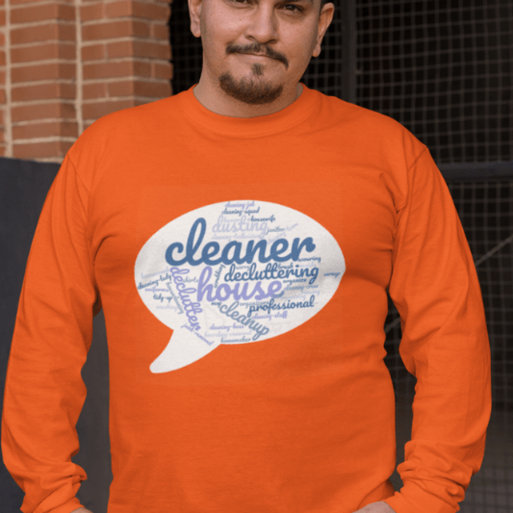 Cleaner Speech Cloud, Savvy Cleaner Funny Cleaning Shirts, Classic Long Sleeve T-Shirt
