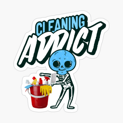Cleaning Addict, Savvy Cleaner Funny Cleaning Gifts, Cleaning Sticker