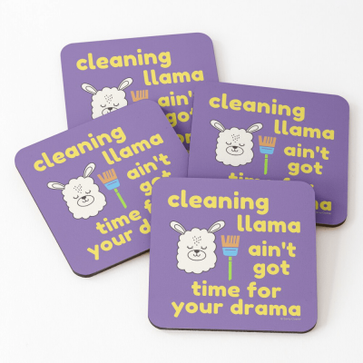 Cleaning Llama, Savvy Cleaner Funny Cleaning Gifts, Cleaning Coasters