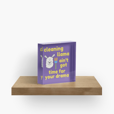 Cleaning Llama, Savvy Cleaner Funny Cleaning Gifts, Cleaning Collectible Cube