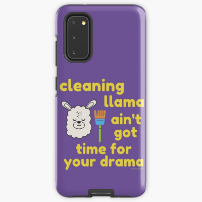 Cleaning Llama, Savvy Cleaner Funny Cleaning Gifts, Cleaning Samsung Galaxy Phone Case