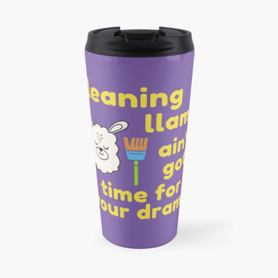 Cleaning Llama, Savvy Cleaner Funny Cleaning Gifts, Cleaning Travel Mug