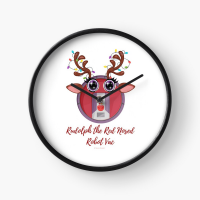 Rudolph the Red Nosed Robot Vac, Savvy Cleaner Funny Cleaning Gifts, Cleaning Clock