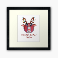 Rudolph the Red Nosed Robot Vac, Savvy Cleaner Funny Cleaning Gifts, Cleaning Framed Art Print