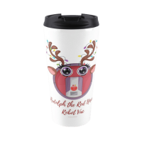 Rudolph the Red Nosed Robot Vac Savvy Cleaner Funny Cleaning Gifts Travel Mug