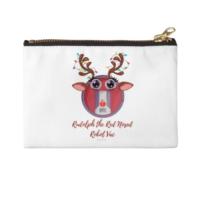 Rudolph the Red Nosed Robot Vac Savvy Cleaner Funny Cleaning Gifts Zipper Pouch