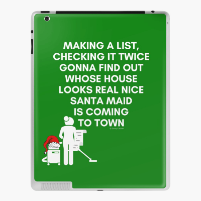 Santa Maid, Savvy Cleaner Funny Cleaning Gifts, Cleaning Ipad Case