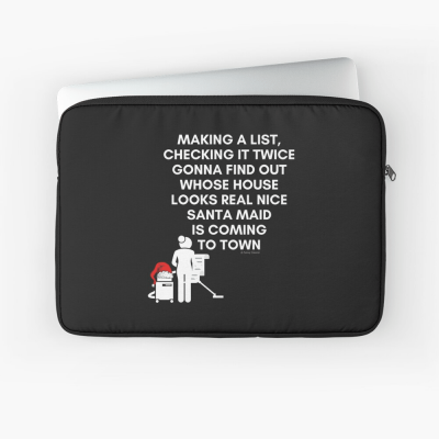 Santa Maid, Savvy Cleaner Funny Cleaning Gifts, Cleaning Laptop Sleeve
