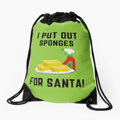 Sponges for Santa, Savvy Cleaner Funny Cleaning Gifts, Cleaning Drawstring Bag