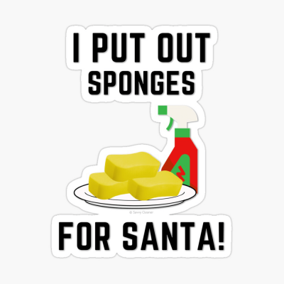 Sponges for Santa, Savvy Cleaner Funny Cleaning Gifts, Cleaning Sticker