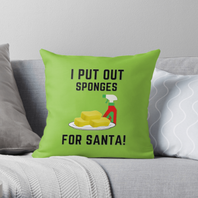 Sponges for Santa, Savvy Cleaner Funny Cleaning Gifts, Cleaning Throw Pillow