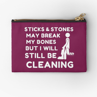 Sticks and Stones, Savvy Cleaner Funny Cleaning Gifts, Cleaning Zipper Bag