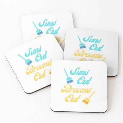 Suns Out Brooms Out, Savvy Cleaner Funny Cleaning Gifts, Cleaning Coasters