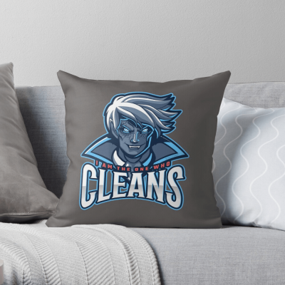 The One Who Cleans, Savvy Cleaner Funny Cleaning Gifts, Cleaning Throw Pillow