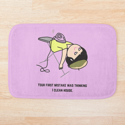 Thinking I Clean House, Savvy Cleaner Funny Cleaning Gifts, Cleaning Bathmat