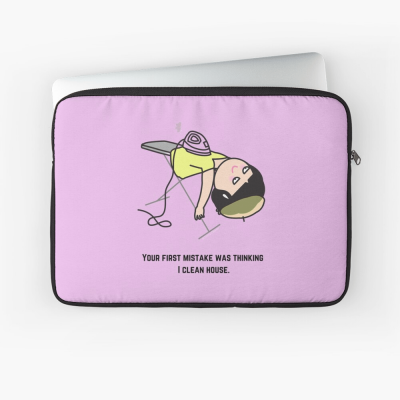 Thinking I Clean House, Savvy Cleaner Funny Cleaning Gifts, Cleaning Laptop Sleeve