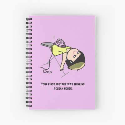 Thinking I Clean House, Savvy Cleaner Funny Cleaning Gifts, Cleaning Spiral Notepad