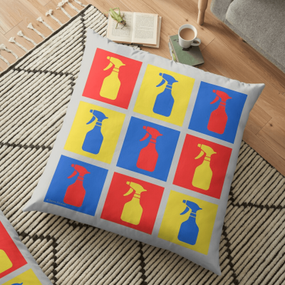 Andy SprayAll, Savvy Cleaner, Funny Cleaning Gifts, Cleaning Floor Pillow