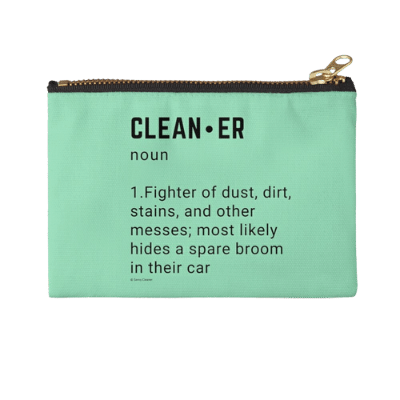 Cleaner Noun Savvy Cleaner Funny Cleaning Gifts Zipper Pouch