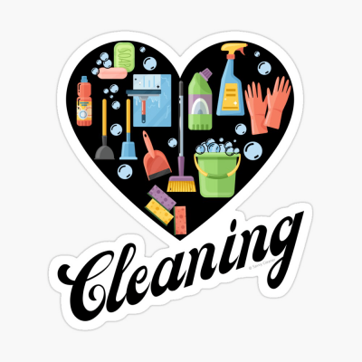 Heart Cleaning, Savvy Cleaner Funny Cleaning Gifts, Cleaning Sticker