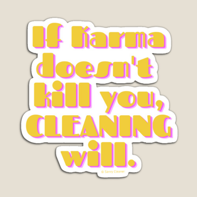 If Karma, Savvy Cleaner Funny Cleaning Gifts, Cleaning Magnet