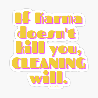 If Karma, Savvy Cleaner Funny Cleaning Gifts, Cleaning Sticker