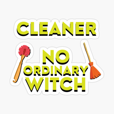 No Ordinary Witch, Savvy Cleaner Funny Cleaning Gifts, Cleaning Sticker