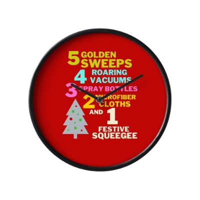 1 Festive Squeegee Savvy Cleaner Funny Cleaning Gifts Clock