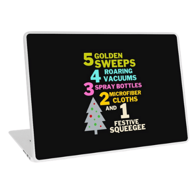 1 Festive Squeegee Savvy Cleaner Funny Cleaning Gifts Laptop Skin