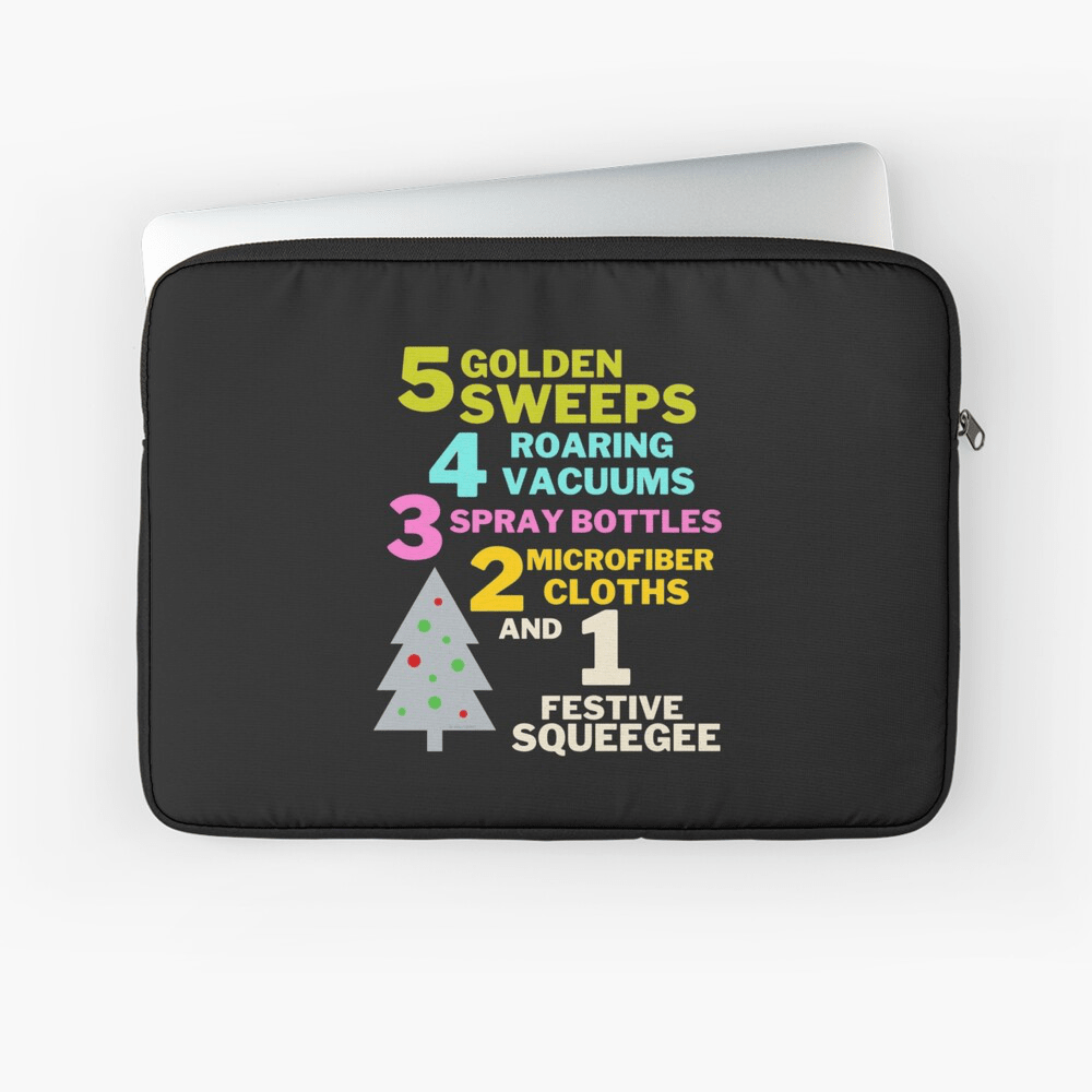 1 Festive Squeegee Savvy Cleaner Funny Cleaning Gifts Laptop Sleeve