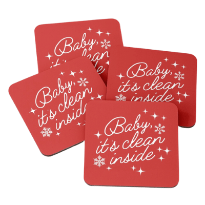 Baby It's Clean Inside Savvy Cleaner Funny Cleaning Gifts Coasters 2