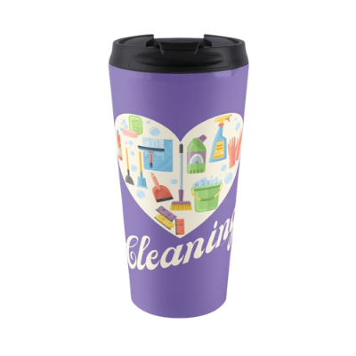 Heart Cleaning Savvy Cleaner Funny Cleaning Gifts Travel Mug