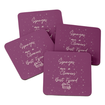 Sponges are a Cleaner's Best Friend Savvy Cleaner Funny Cleaning Gifts Coasters