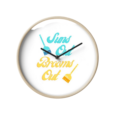 Suns Out Brooms Out Savvy Cleaner Funny Cleaning Gifts Clock