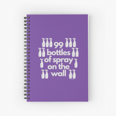 99 Bottles of Spray on the Wall Savvy Cleaner Funny Cleaning Gifts Spiral Notebook