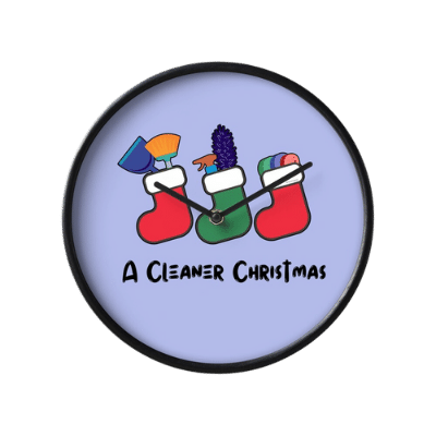 A Cleaner Christmas Savvy Cleaner Funny Cleaning Gifts clock